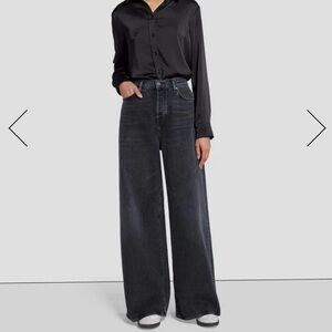 7 For All Mankind Black Wide Leg Jeans